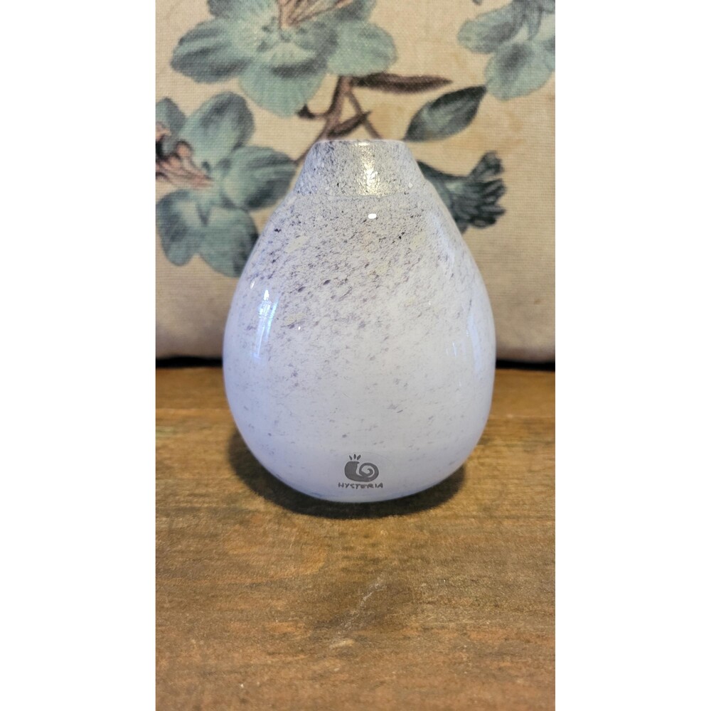 Hysteria French Hand Blown Studio Art Glass Violet Mineral Vase Artisan Decor -